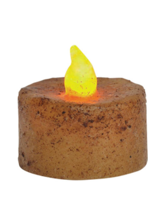Hearthside Other - Burnt Ivory LED Timer Tealight, Primitive Tealight, Rustic Tealight, Pack of 4